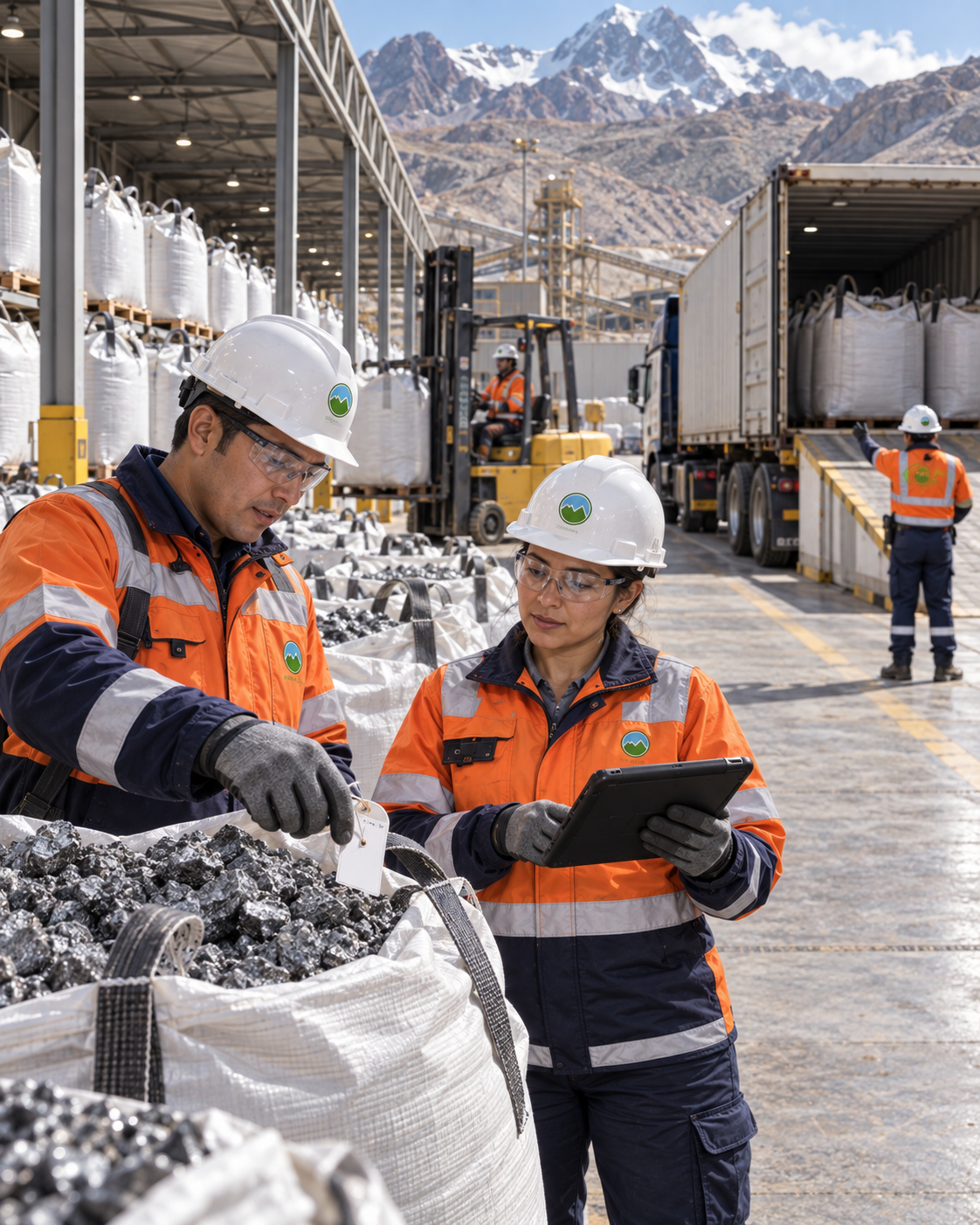 Control de mineral ensacado, almacén y despacho logístico