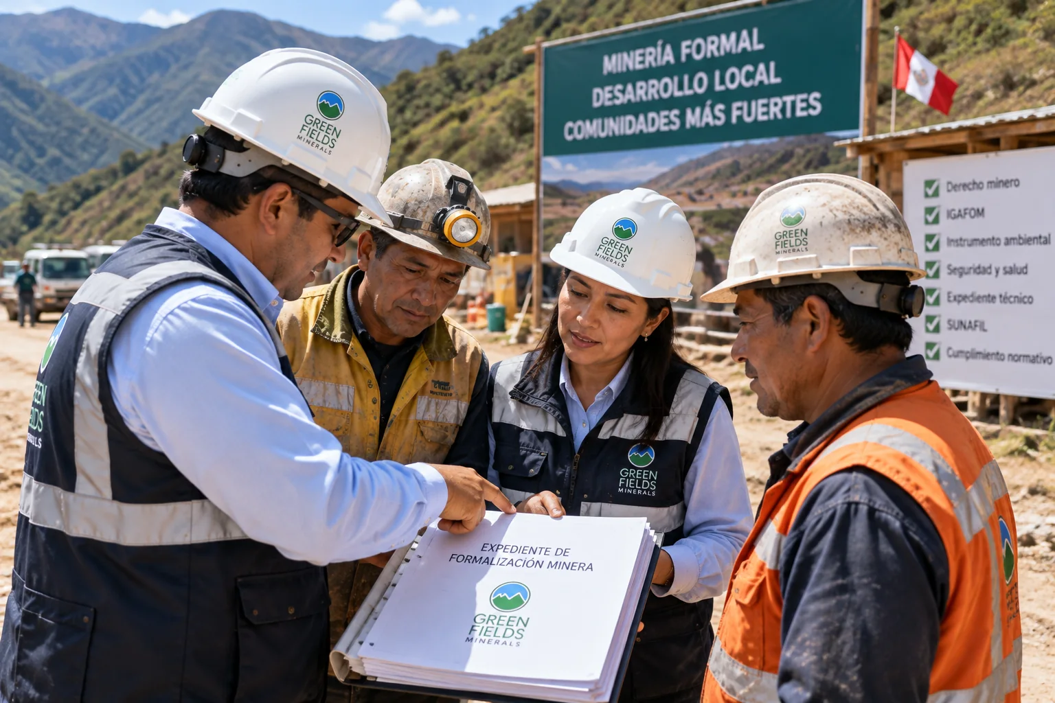 Trabajo de campo de Greenfields Minerals para formalización minera