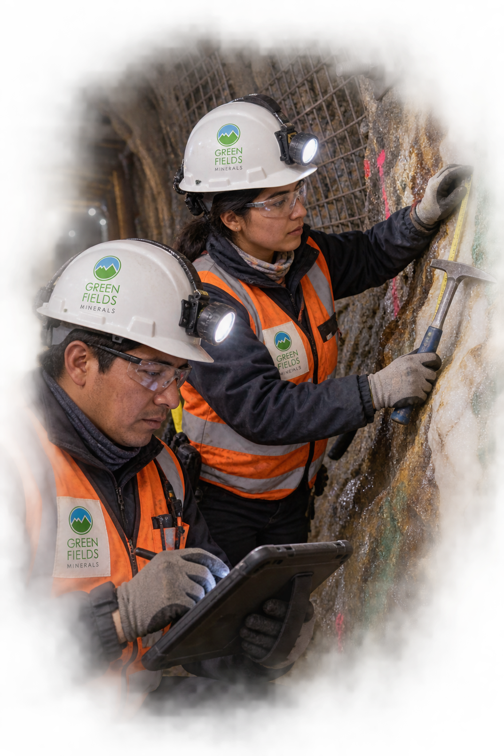Control geológico de vetas en interior mina