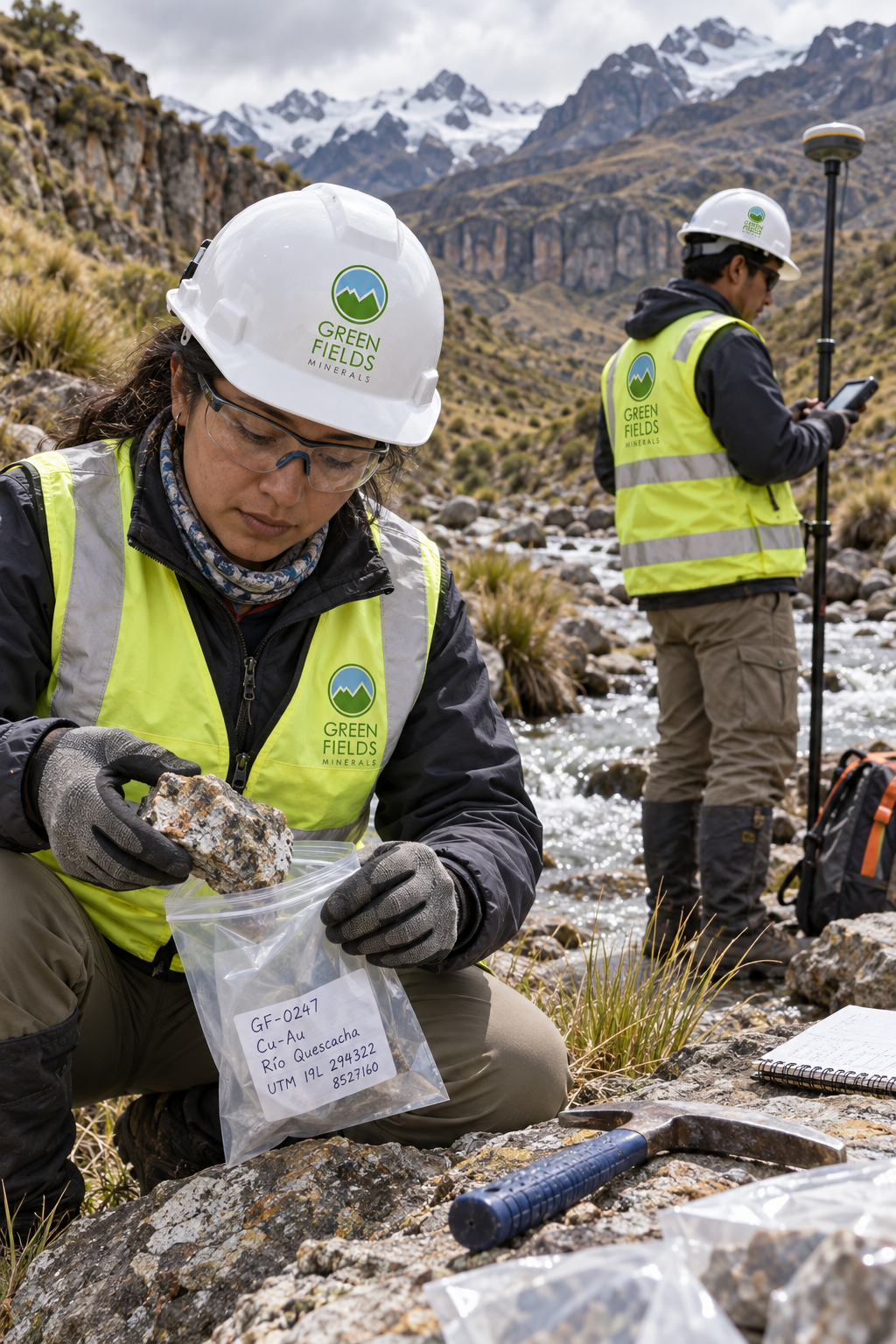 Muestreo geológico y preparación de muestra en campo