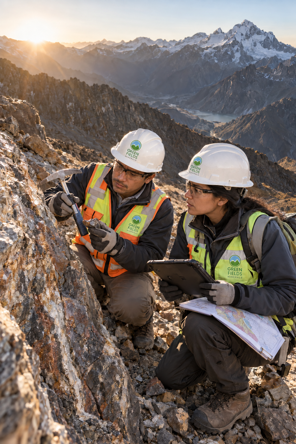 Muestreo y observación geológica en afloramientos de superficie