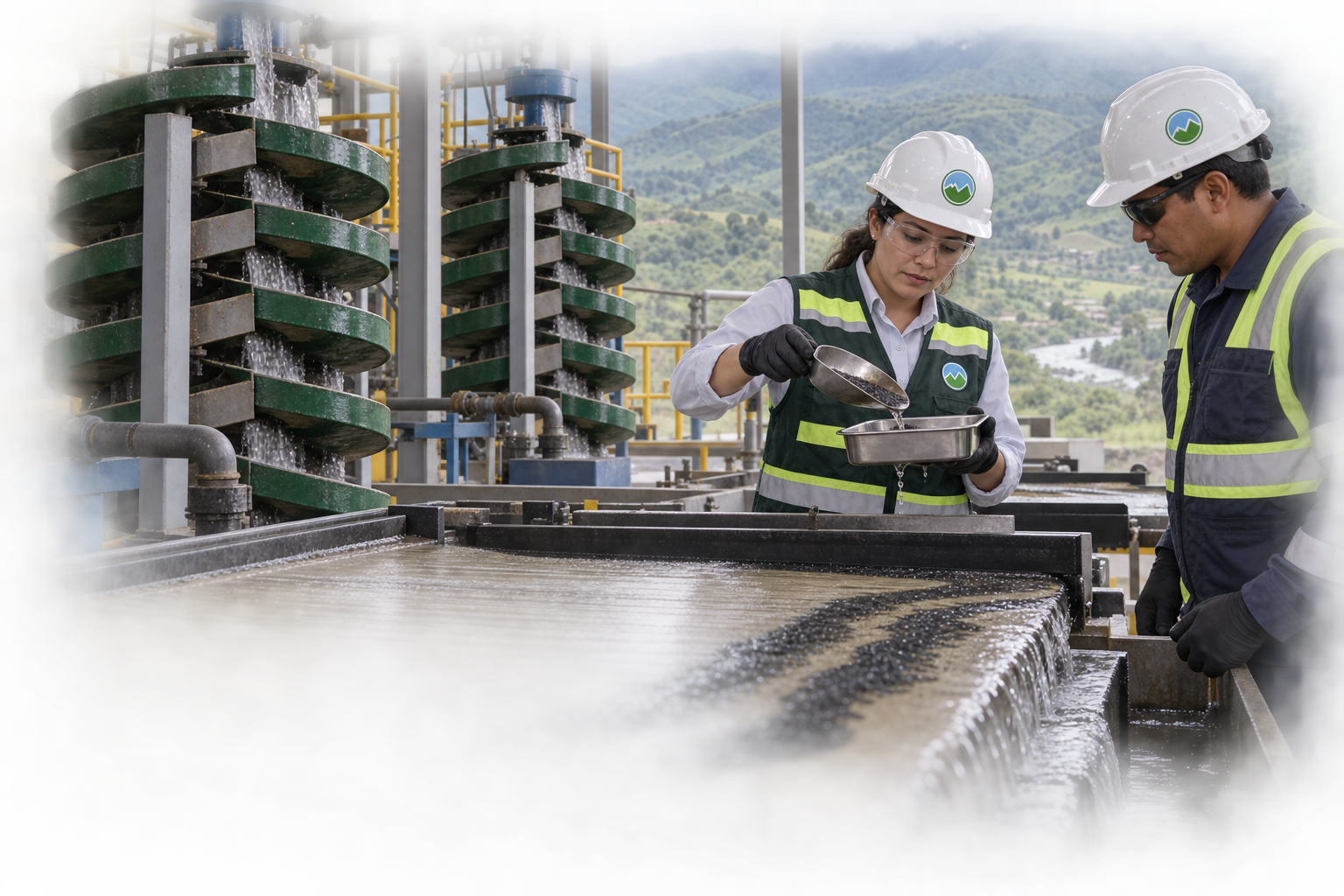 Pruebas y operación de concentración de minerales