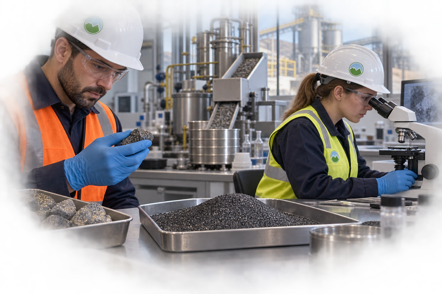 Caracterización de mineral y análisis de laboratorio metalúrgico