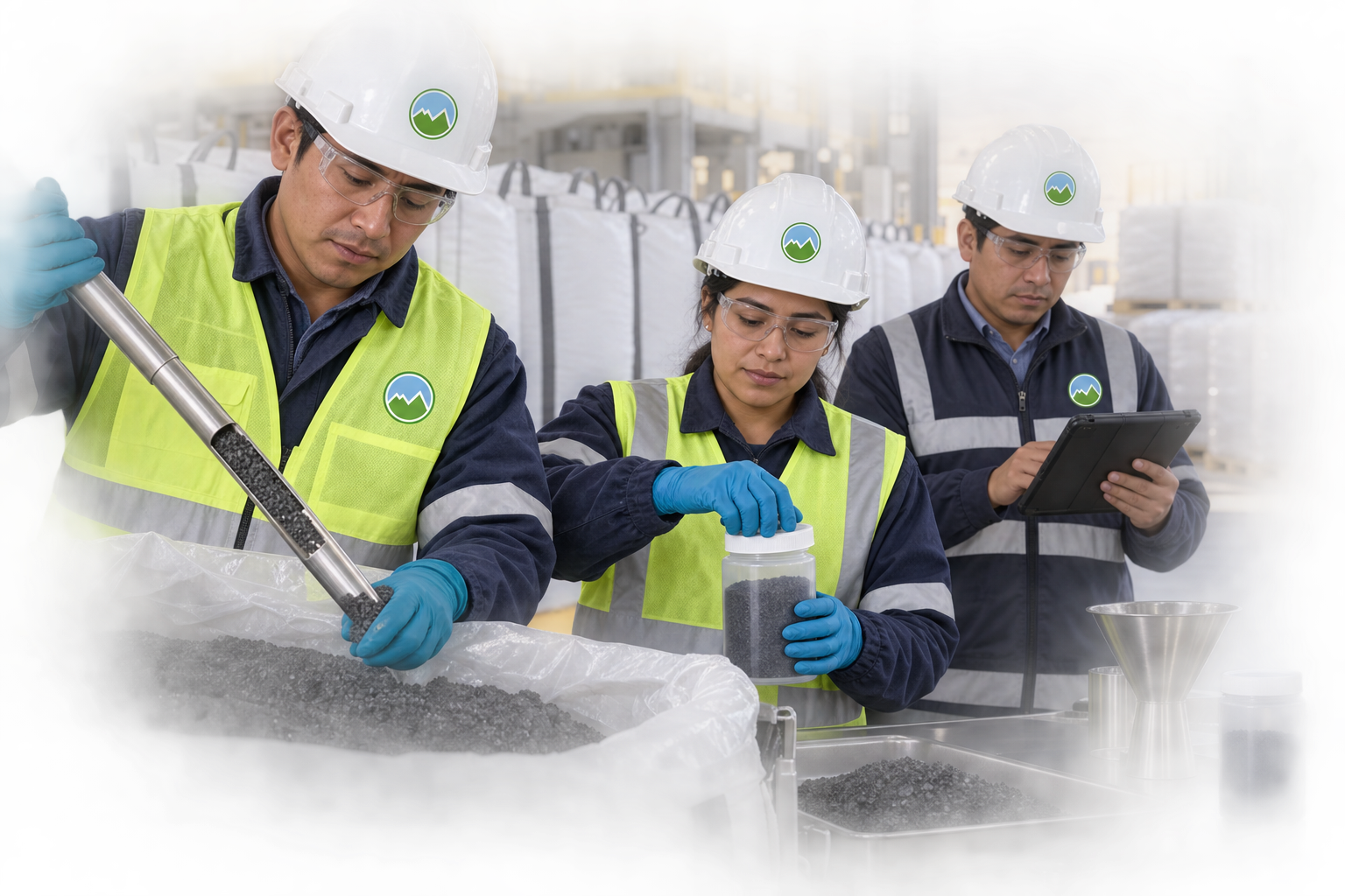 Muestreo y control de producto en planta metalúrgica