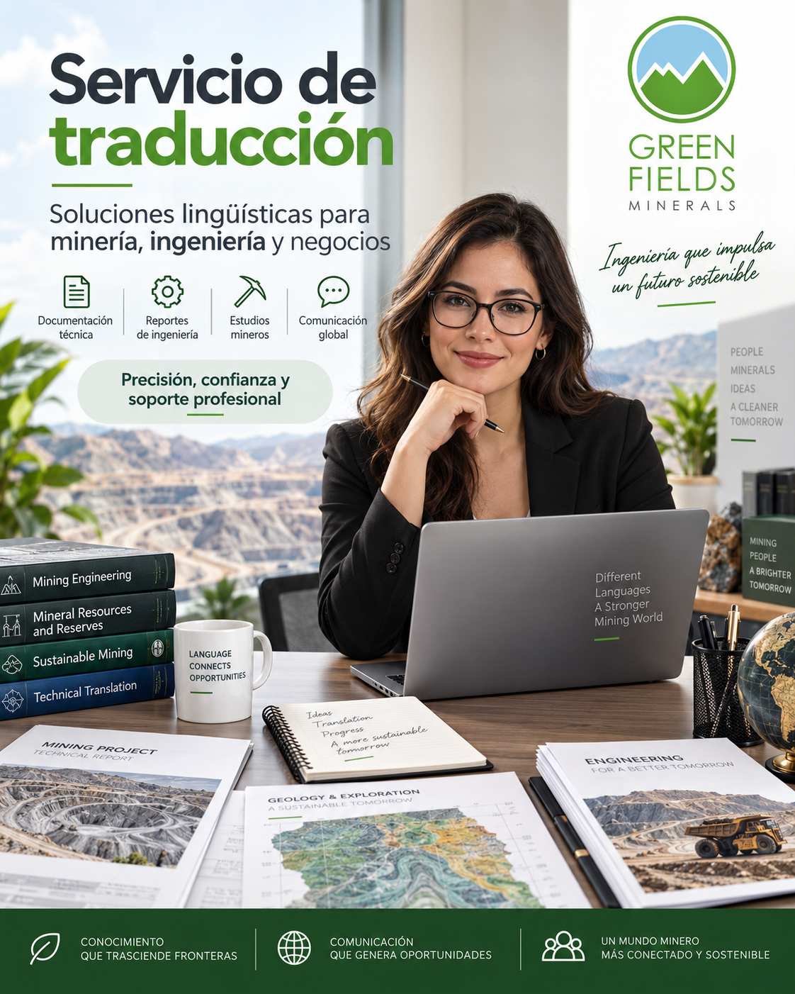 Servicio de traducción especializada para minería, ingeniería y negocios